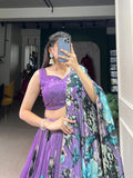 Phenomenal Tussar Silk Floral Printed Flared Lehenga Choli - women's fashion mart