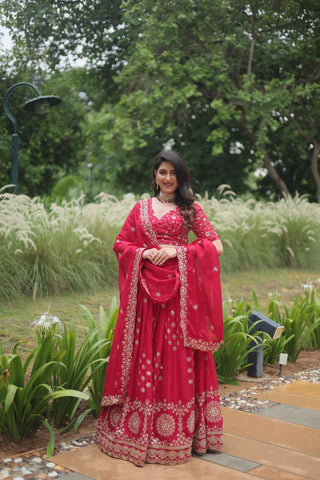 Ravishing Red Rangoli Silk Heavy Worked Lehenga Choli - women's fashion mart