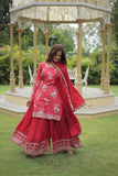 Exquisite Designer Printed and Embroidered Chinon Palazzo Set - women's fashion mart
