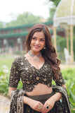 Iconic Mehndi Green Silk Heavy Embroidered Lehenga Choli - women's fashion mart