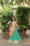 Luxurious and Exquisite Jacquard Silk Meena Weaved Lehenga Choli - women's fashion mart