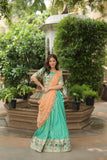 Luxurious and Exquisite Jacquard Silk Meena Weaved Lehenga Choli - women's fashion mart