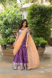 Luxurious and Exquisite Jacquard Silk Meena Weaved Lehenga Choli - women's fashion mart