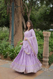 Elegant Luxurious Jacquard Golden Embroidered Lehenga Choli - women's fashion mart