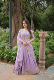 Elegant Luxurious Jacquard Golden Embroidered Lehenga Choli - women's fashion mart