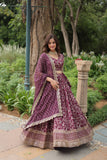 Elegant Luxurious Jacquard Golden Embroidered Lehenga Choli - women's fashion mart