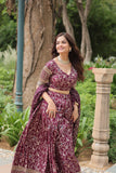 Elegant Luxurious Jacquard Golden Embroidered Lehenga Choli - women's fashion mart