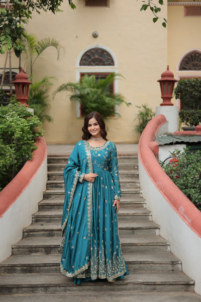 Exquisite Designer Sequined Embroidered Chinon  Sharara Suit - women's fashion mart