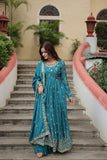 Exquisite Designer Sequined Embroidered Chinon  Sharara Suit - women's fashion mart