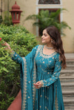 Exquisite Designer Sequined Embroidered Chinon  Sharara Suit - women's fashion mart