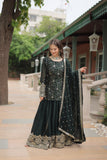 Exquisite Silk Heavy Sequins Embroidered Palazzo Suit - women's fashion mart