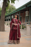 Exquisite Silk Heavy Sequins Embroidered Palazzo Suit - women's fashion mart