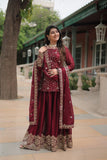 Exquisite Silk Heavy Sequins Embroidered Palazzo Suit - women's fashion mart