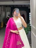 Comforting Georgette Lucknowi Paper Mirror Worked Lehenga Choli - women's fashion mart