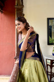 Passionate Pista Green Kanchipuram Zari Weaved Lehenga Choli - women's fashion mart