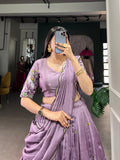 Stunning Simmer Silk Lavender Embroidered Lehenga Choli - women's fashion mart