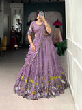 Stunning Simmer Silk Lavender Embroidered Lehenga Choli - women's fashion mart