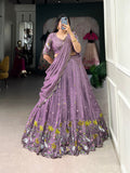 Stunning Simmer Silk Lavender Embroidered Lehenga Choli - women's fashion mart
