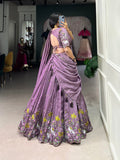 Stunning Simmer Silk Lavender Embroidered Lehenga Choli - women's fashion mart