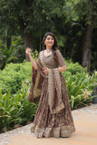 Gorgeous Brown Heavy Embroidered Georgette Lehenga Choli - women's fashion mart