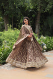 Gorgeous Brown Heavy Embroidered Georgette Lehenga Choli - women's fashion mart