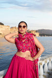 Precious Pink Tusshar Silk Floral Printed Lehenga Choli - women's fashion mart