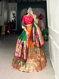 Luxurious Orange Jacquard Paithani Zari Weaved Lehenga Choli - women's fashion mart