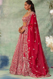 Red Premium Silk Embellished With Beautiful Thread Embroidery Work - inspired | Ready To Wear  women's fashion mart