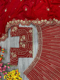 Red Premium Silk Embellished With Beautiful Thread Embroidery Work - inspired | Ready To Wear  women's fashion mart