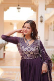Wonderful Georgette Purple Color Gown