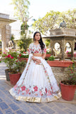 Fiery and Classic White Georgette Embroidered Lehenga Choli - women's fashion mart
