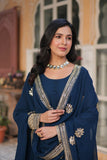 Designer Georgette Embroidered Gown With Dupatta - women's fashion mart