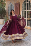 Designer Georgette Embroidered Gown With Dupatta - women's fashion mart