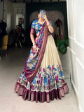 Kalamkari Printed Jacquard Silk Lehenga Choli - women's fashion mart