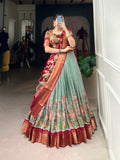 Kalamkari Printed Jacquard Silk Lehenga Choli - women's fashion mart