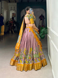 Kalamkari Printed Jacquard Silk Lehenga Choli - women's fashion mart