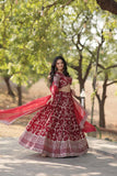Marvelious Viscous Jacquard Sequins Embroidered Lehenga Choli Set - women's fashion mart