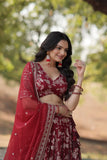 Marvelious Viscous Jacquard Sequins Embroidered Lehenga Choli Set - women's fashion mart