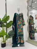 Mesmerizing Green Color Digital Print Palazzo Suit