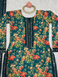 Mesmerizing Green Color Digital Print Palazzo Suit