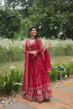 Admiring Rangoli Silk Red Color Lehenga Choli