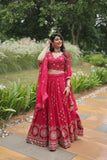 Admiring Rangoli Silk Red Color Lehenga Choli