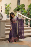Designer Faux Georgette Embroidered Sharara Suit - women's fashion mart