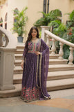 Designer Faux Georgette Embroidered Sharara Suit - women's fashion mart