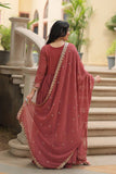Designer Faux Georgette Embroidered Sharara Suit - women's fashion mart