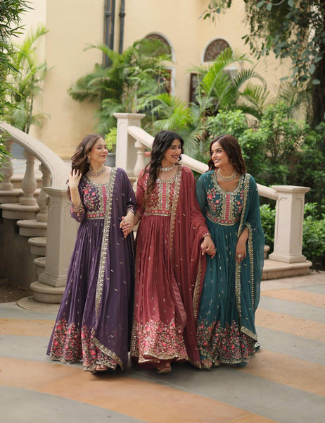 Designer Faux Georgette Embroidered Sharara Suit - women's fashion mart