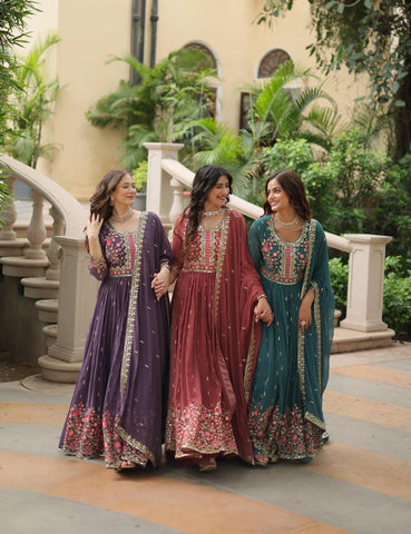 Designer Faux Georgette Embroidered Sharara Suit - women's fashion mart