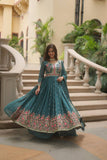 Designer Faux Georgette Embroidered Sharara Suit - women's fashion mart