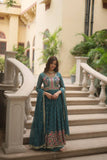 Designer Faux Georgette Embroidered Sharara Suit - women's fashion mart