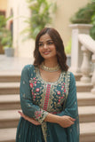Designer Faux Georgette Embroidered Sharara Suit - women's fashion mart